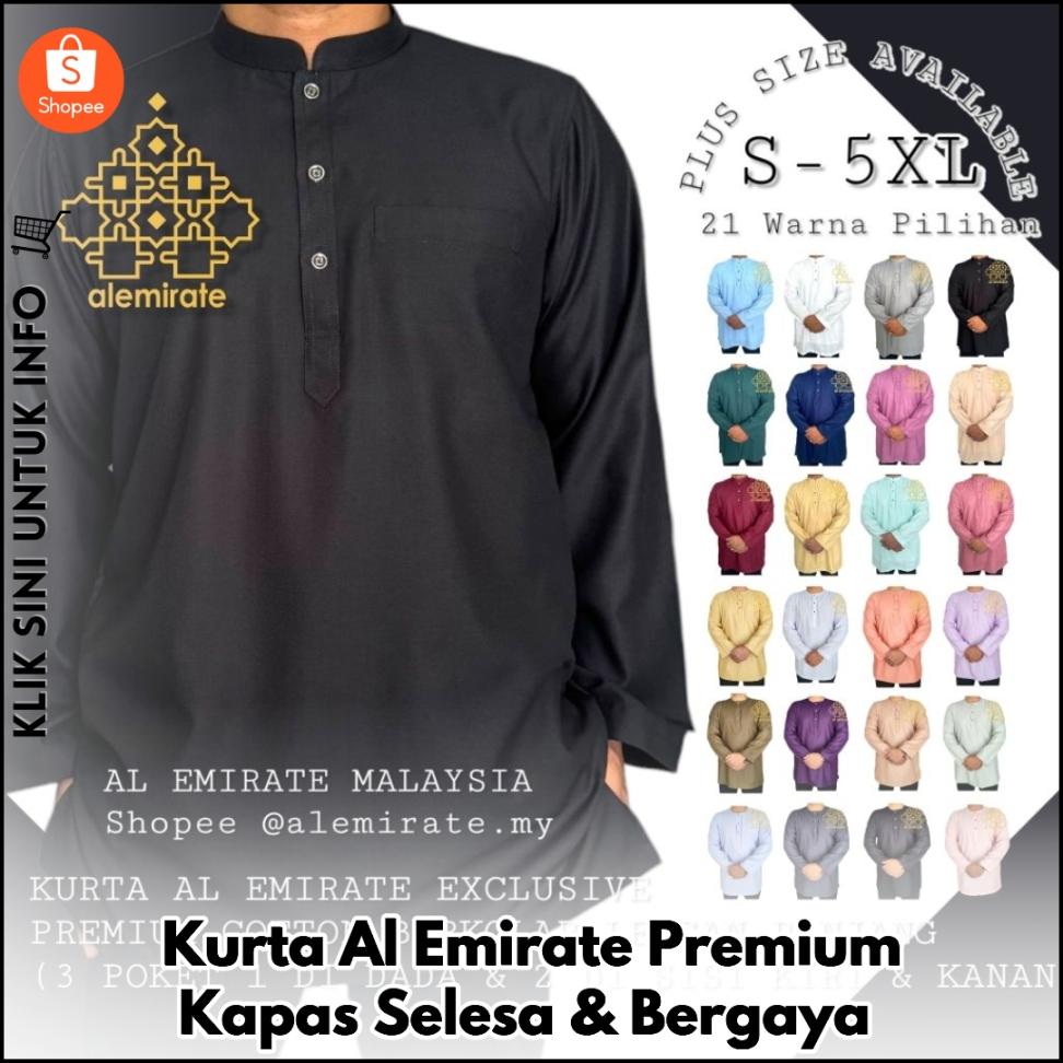 Kurta Al Emirate Premium Kapas Selesa & Bergaya