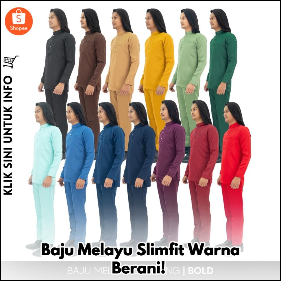 Baju Melayu Slimfit Warna Berani!