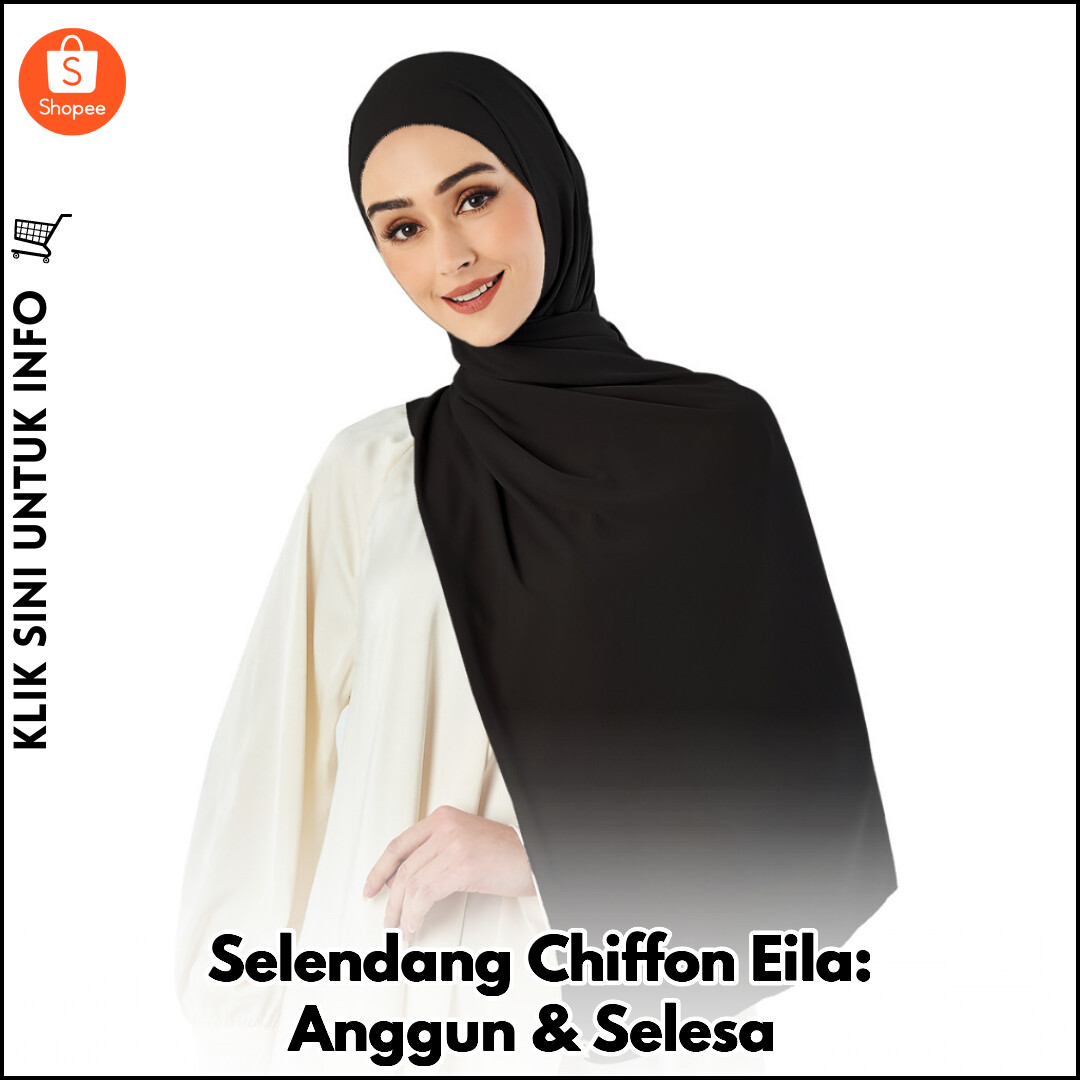 Selendang Chiffon Eila: Anggun & Selesa