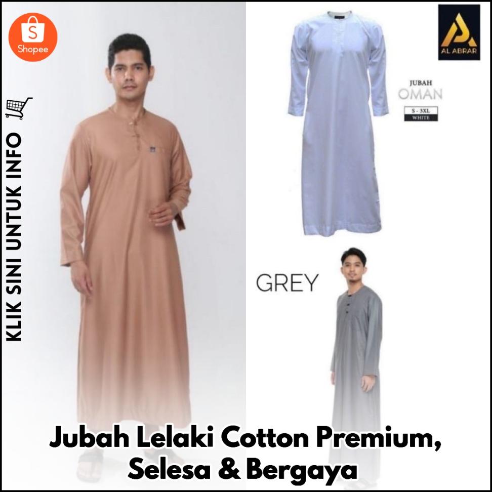 Jubah Lelaki Cotton Premium, Selesa & Bergaya
