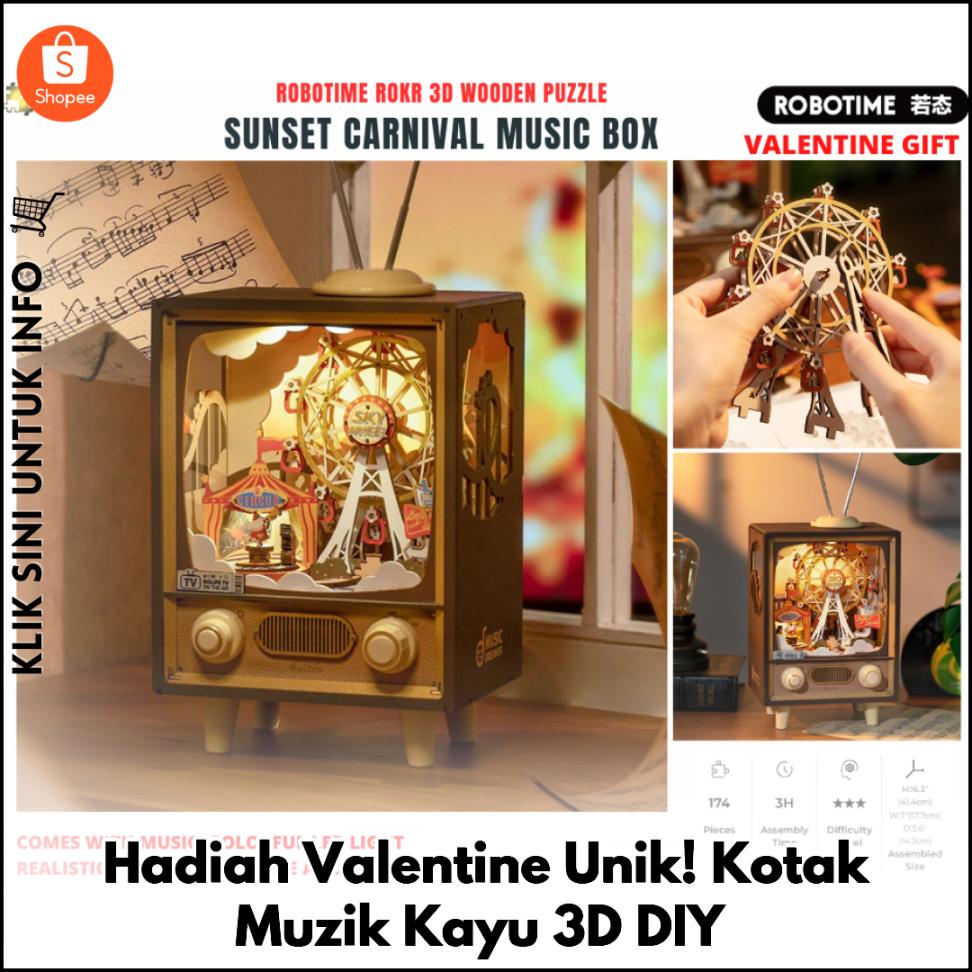 Hadiah Valentine Unik! Kotak Muzik Kayu 3D DIY