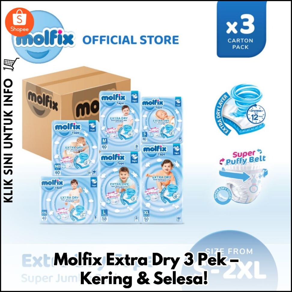 Molfix Extra Dry 3 Pek – Kering & Selesa!