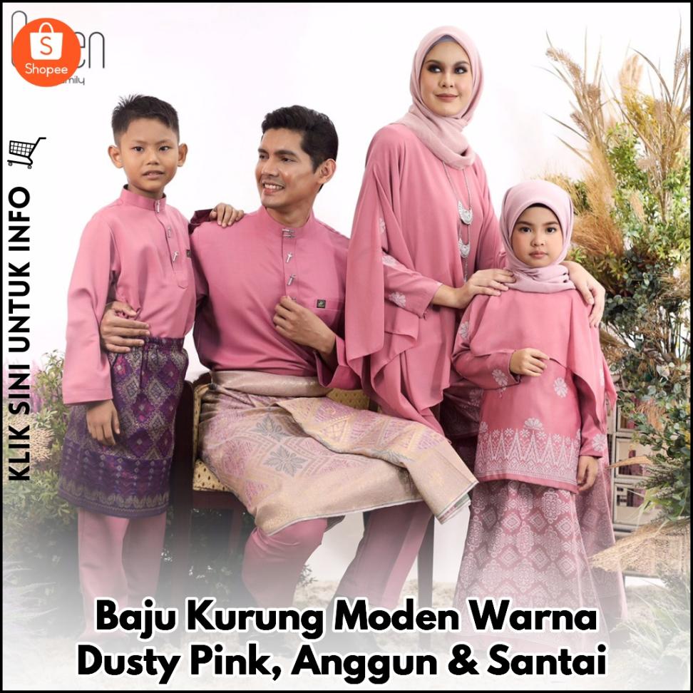 Baju Kurung Moden Warna Dusty Pink, Anggun & Santai