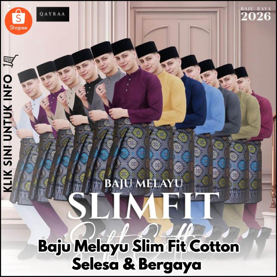 Baju Melayu Slim Fit Cotton Selesa & Bergaya