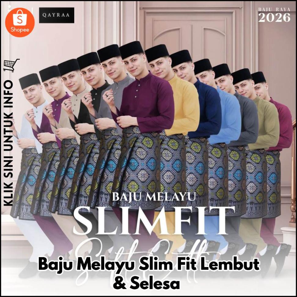 Baju Melayu Slim Fit Lembut & Selesa