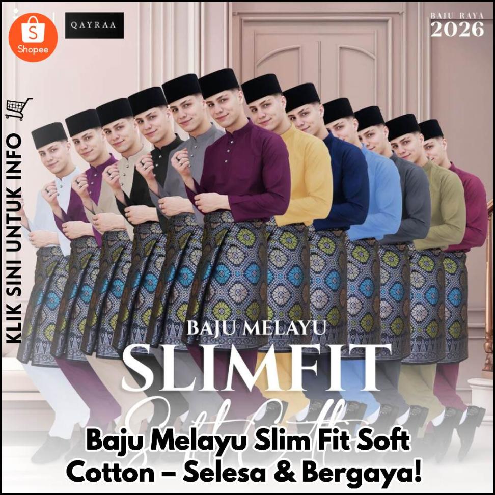 Baju Melayu Slim Fit Soft Cotton – Selesa & Bergaya!