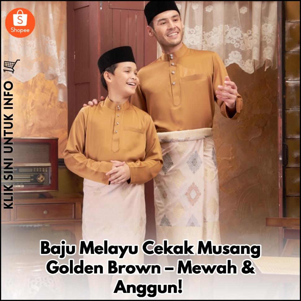 Baju Melayu Golden Brown – Kulit Pear Korea Mewah!