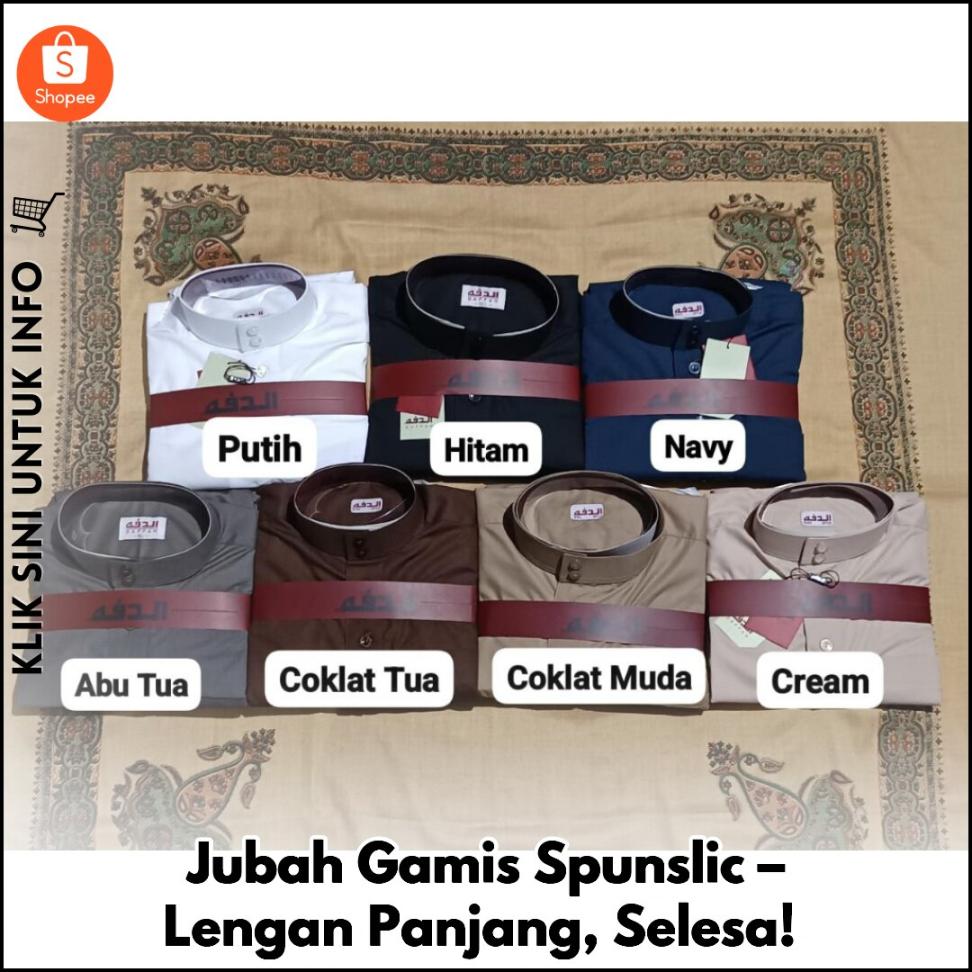 Jubah Gamis Spunslic – Lengan Panjang, Selesa!