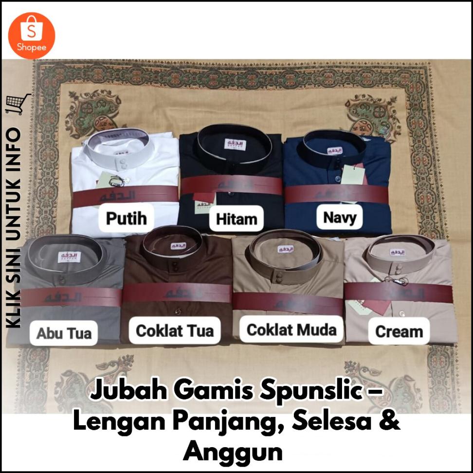 Jubah Gamis Spunslic – Lengan Panjang, Selesa & Anggun