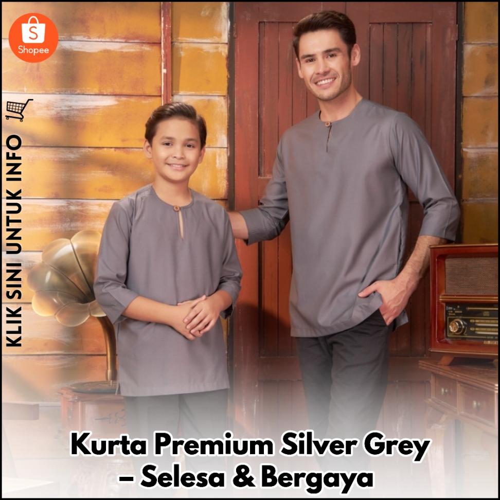 Kurta Premium Silver Grey – Selesa & Bergaya