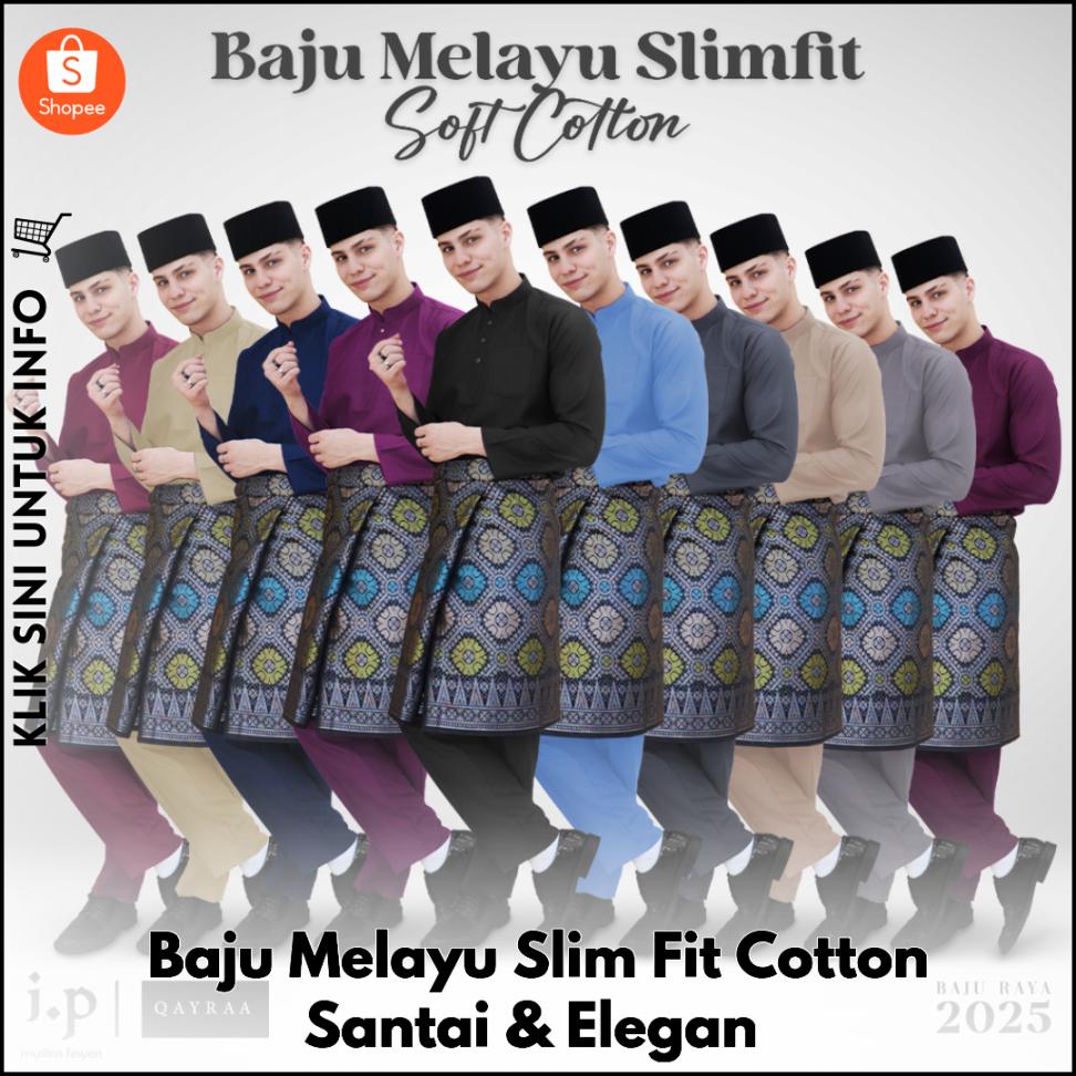 Baju Melayu Slim Fit Cotton Santai & Elegan