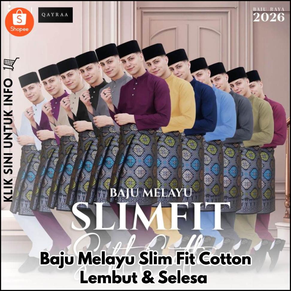 Baju Melayu Slim Fit Cotton Lembut & Selesa
