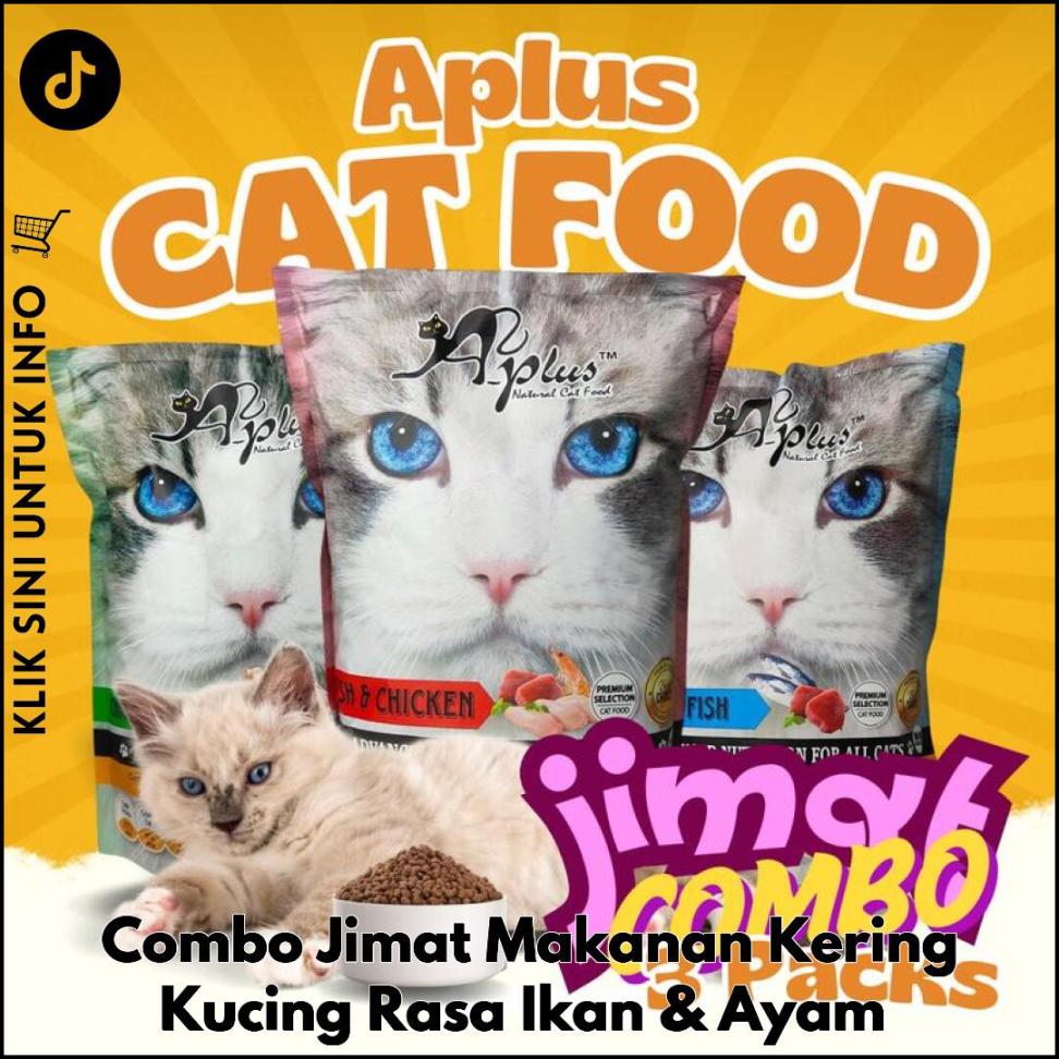 Combo Jimat Makanan Kering Kucing Rasa Ikan & Ayam