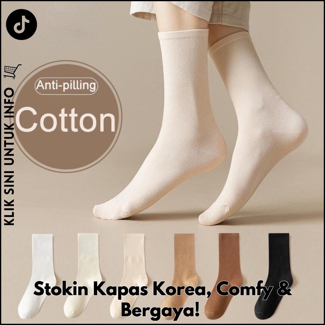 Stokin Kapas Korea, Comfy & Bergaya!