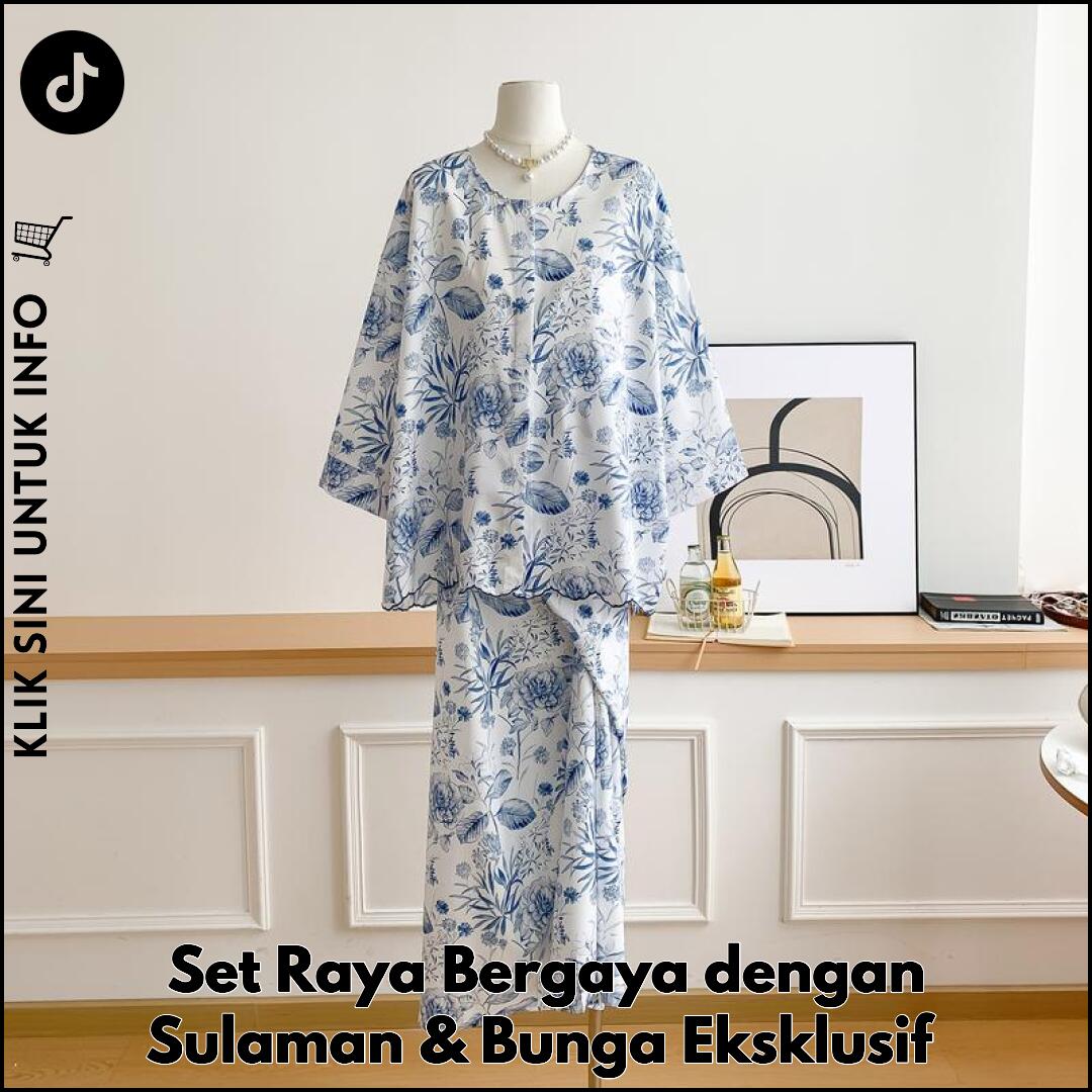Set Raya Bergaya dengan Sulaman & Bunga Eksklusif