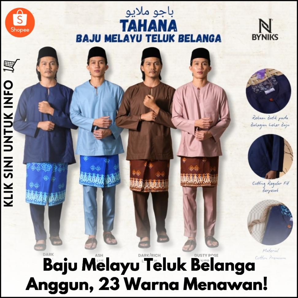 Baju Melayu Teluk Belanga Anggun, 23 Warna Menawan!