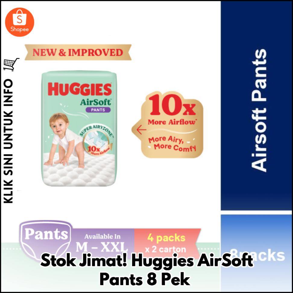 Stok Jimat! Huggies AirSoft Pants 8 Pek