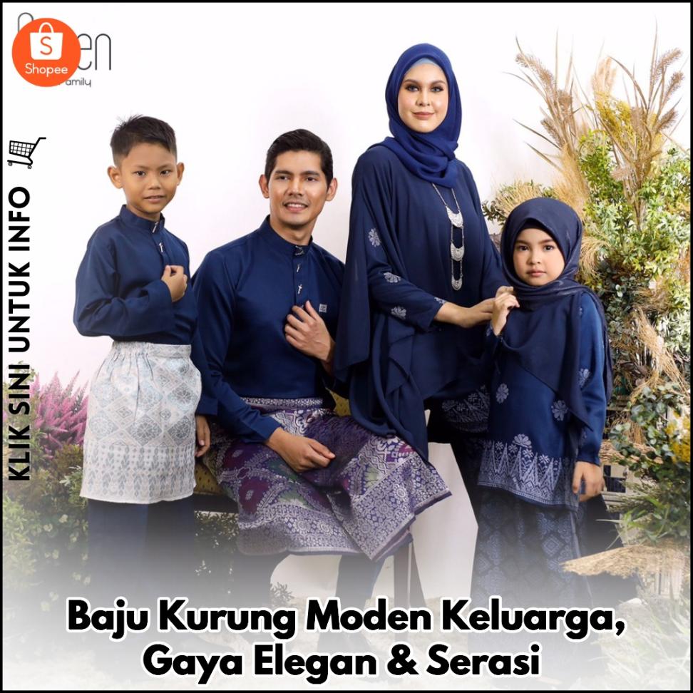 Baju Kurung Moden Keluarga, Gaya Elegan & Serasi