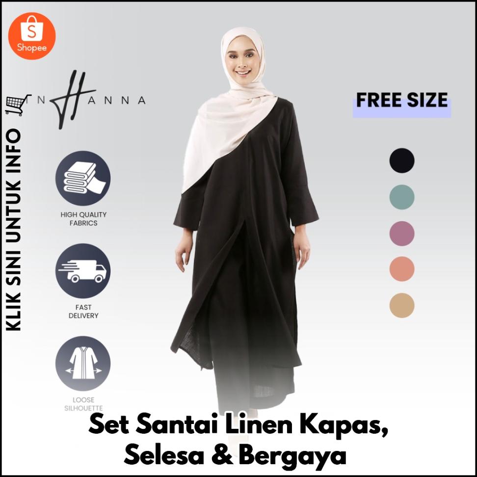 Set Santai Linen Kapas, Selesa & Bergaya