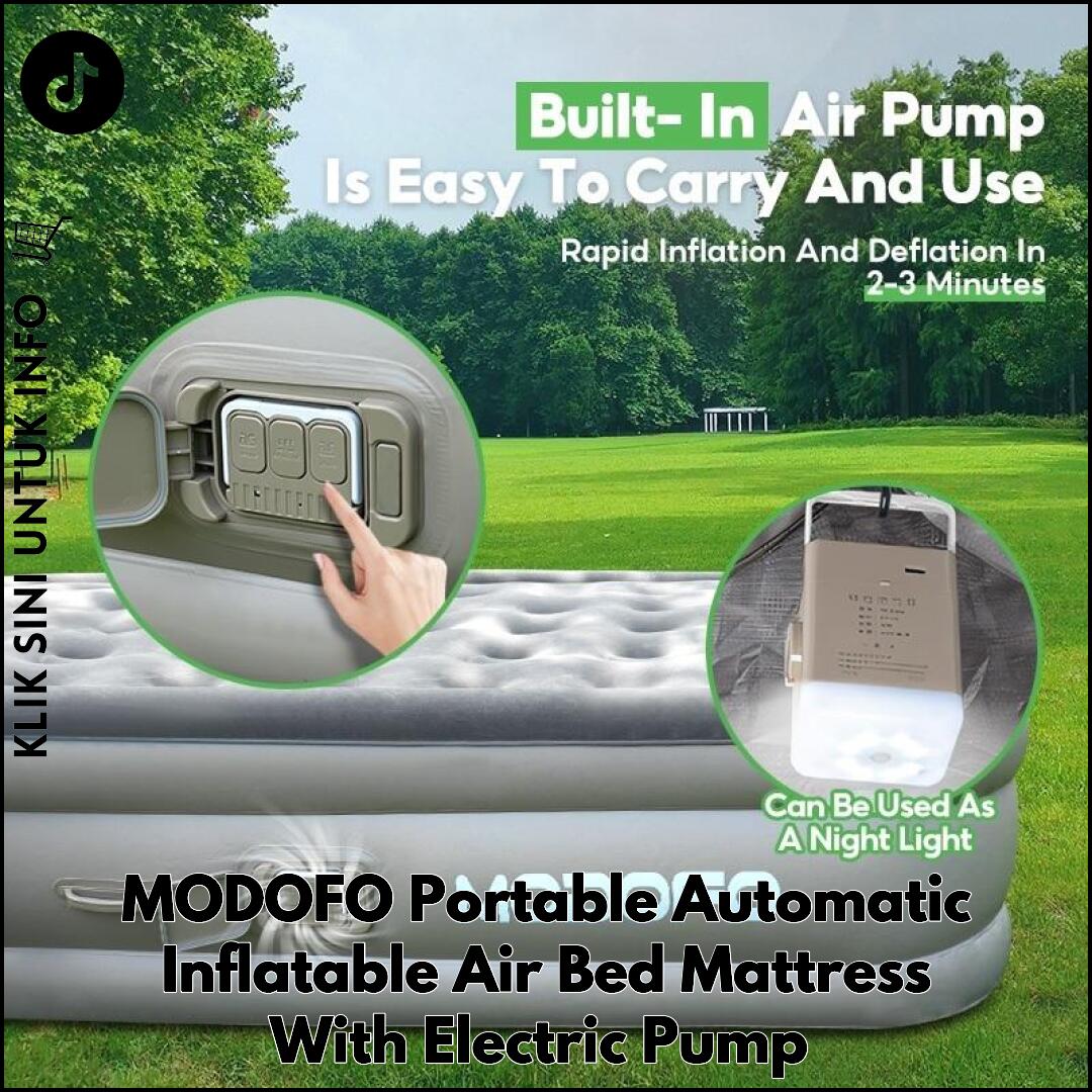 MODOFO Portable Automatic Inflatable Air Bed Mattress With Electric Pump