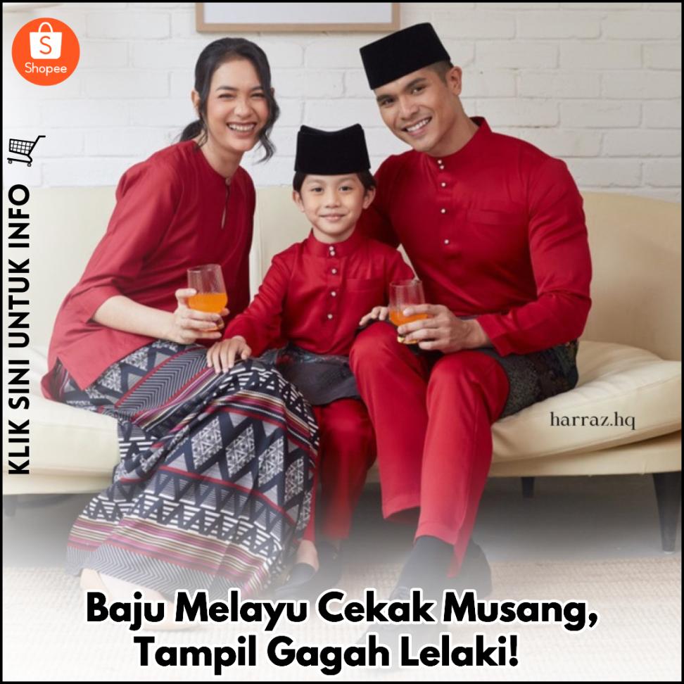 Baju Melayu Cekak Musang Chili Red – Gaya Korean Pearl Skin!