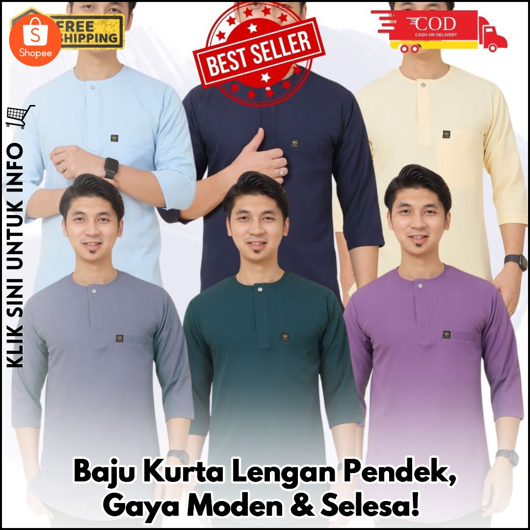 Baju Kurta Lengan Pendek, Gaya Moden & Selesa!