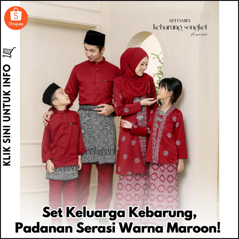 Set Keluarga Kebarung Maroon, Gaya Moden Seri!