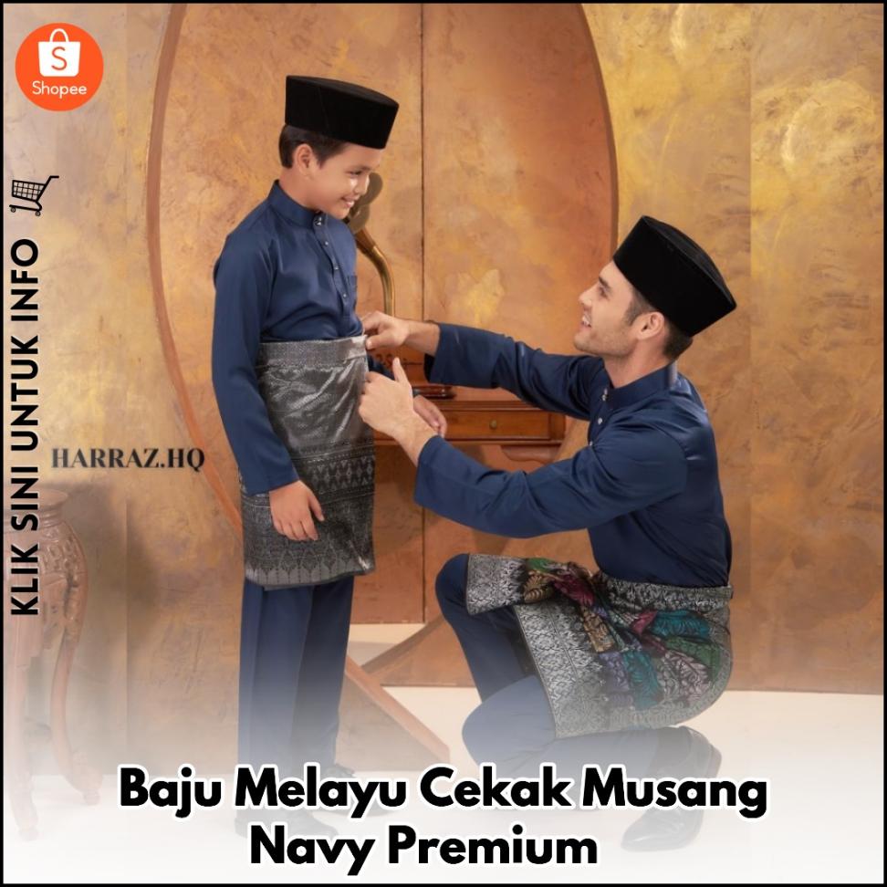 Baju Melayu Cekak Musang Navy Premium ?