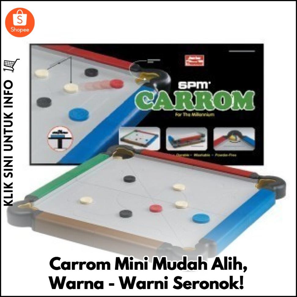Carrom Mini Mudah Alih, Warna-Warni Seronok!