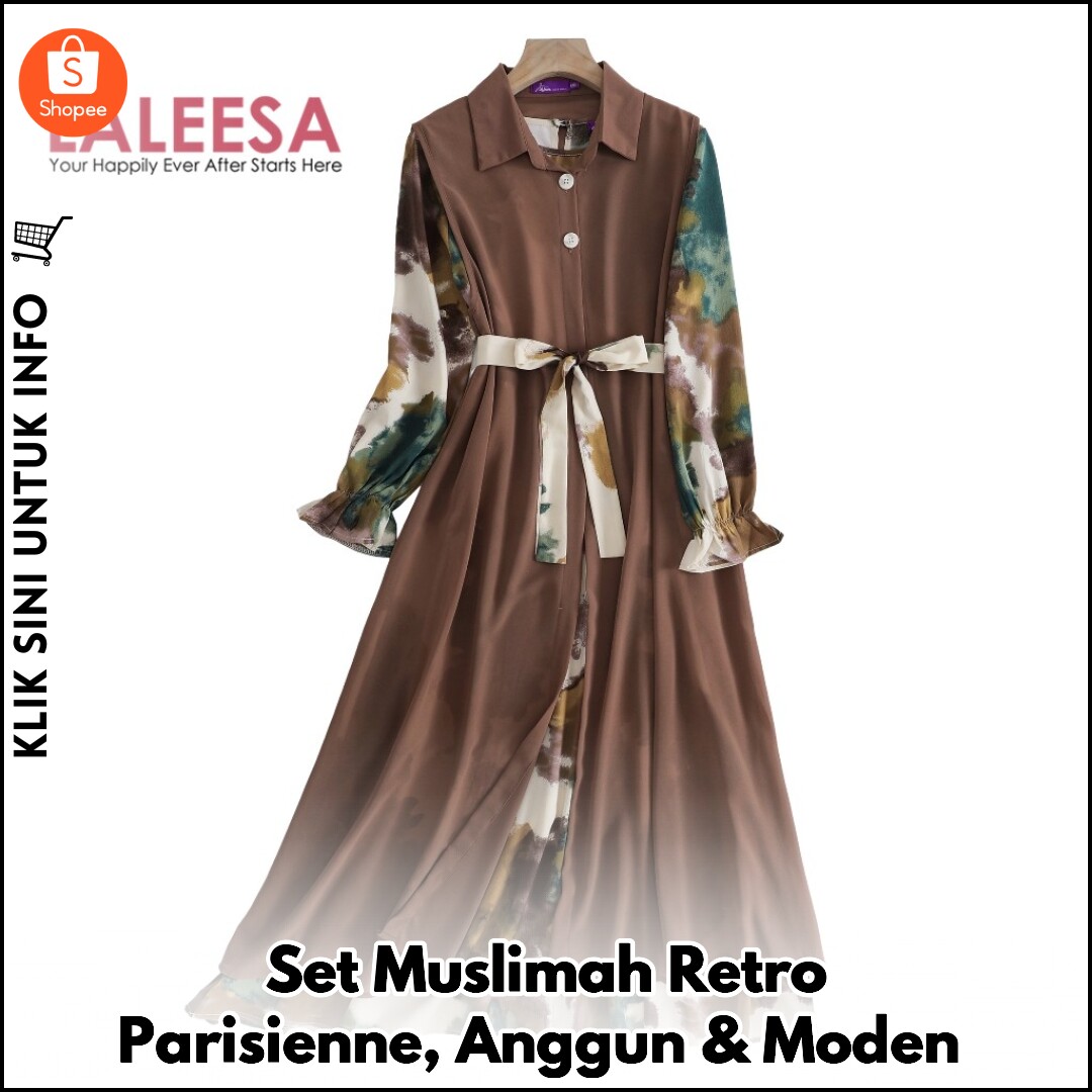 Set Muslimah Retro Parisienne, Anggun & Moden