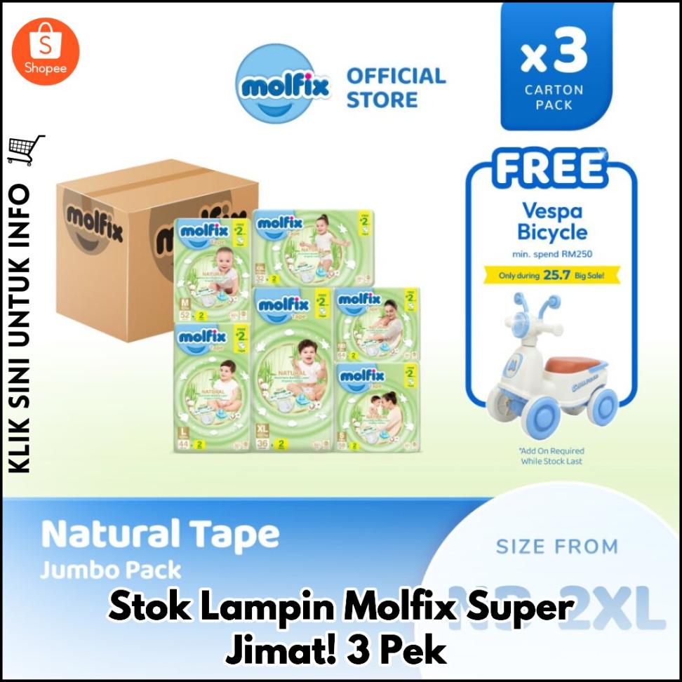 Stok Lampin Molfix Super Jimat! 3 Pek