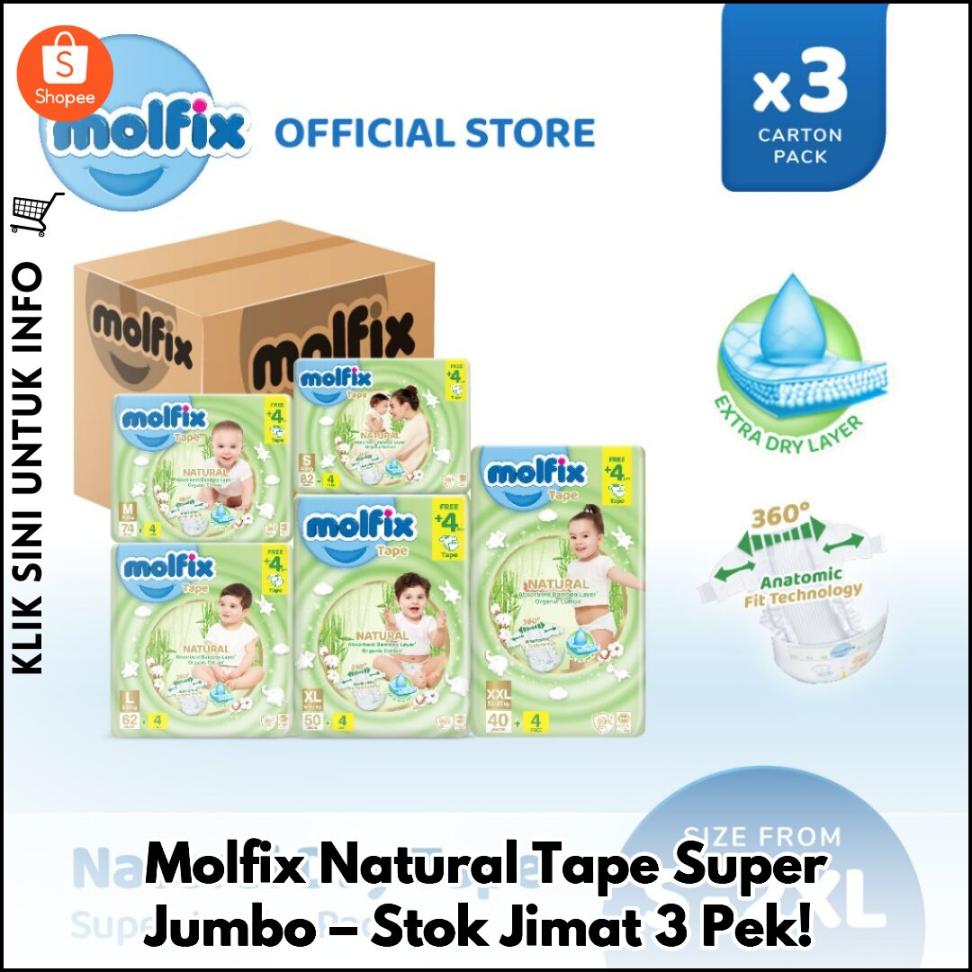 Molfix Natural Tape Super Jumbo – Stok Jimat 3 Pek!
