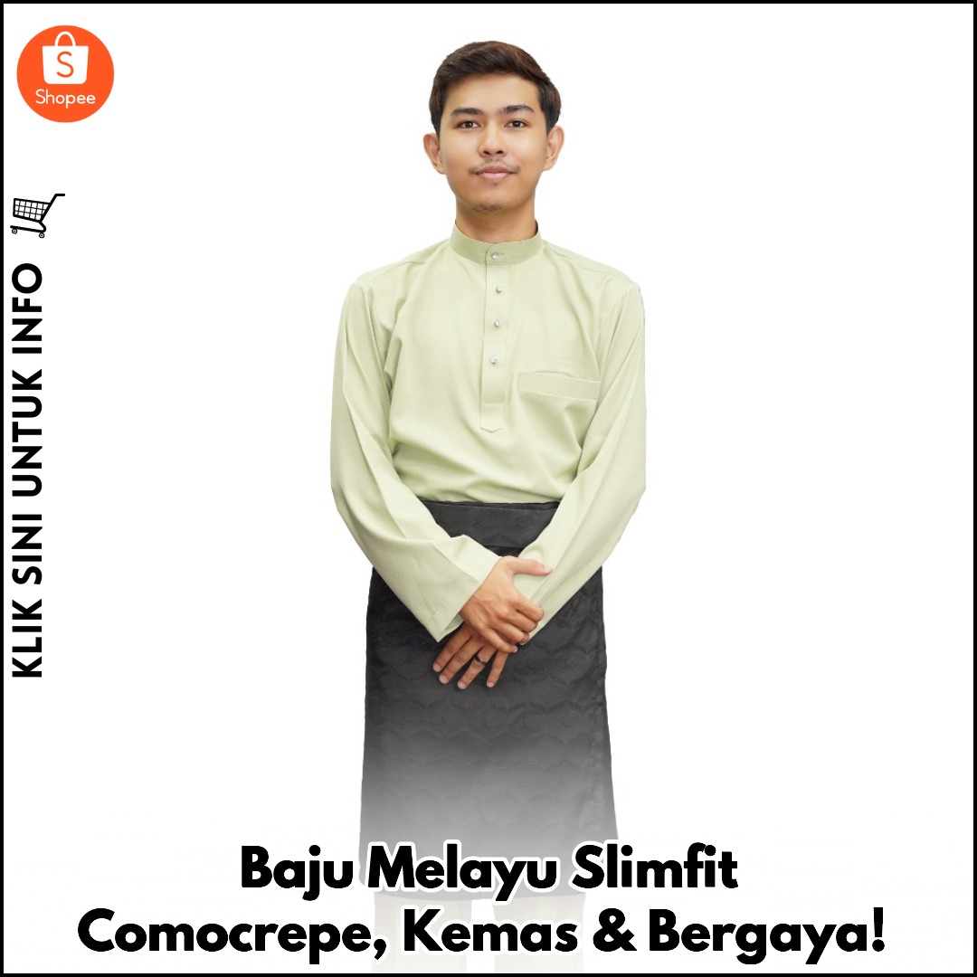 Baju Melayu Slimfit Comocrepe, Kemas & Bergaya!