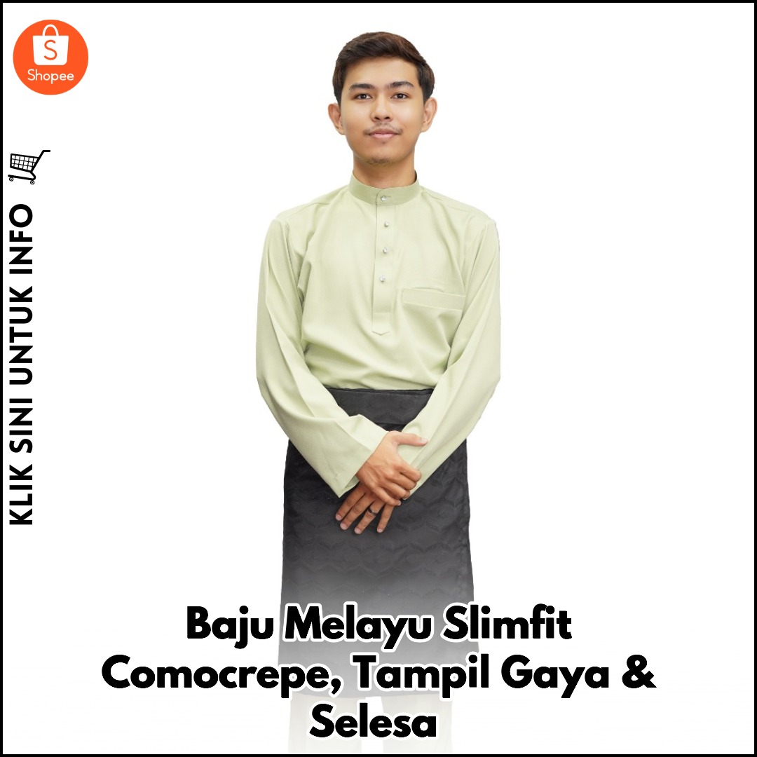 Baju Melayu Slimfit Comocrepe, Tampil Gaya & Selesa