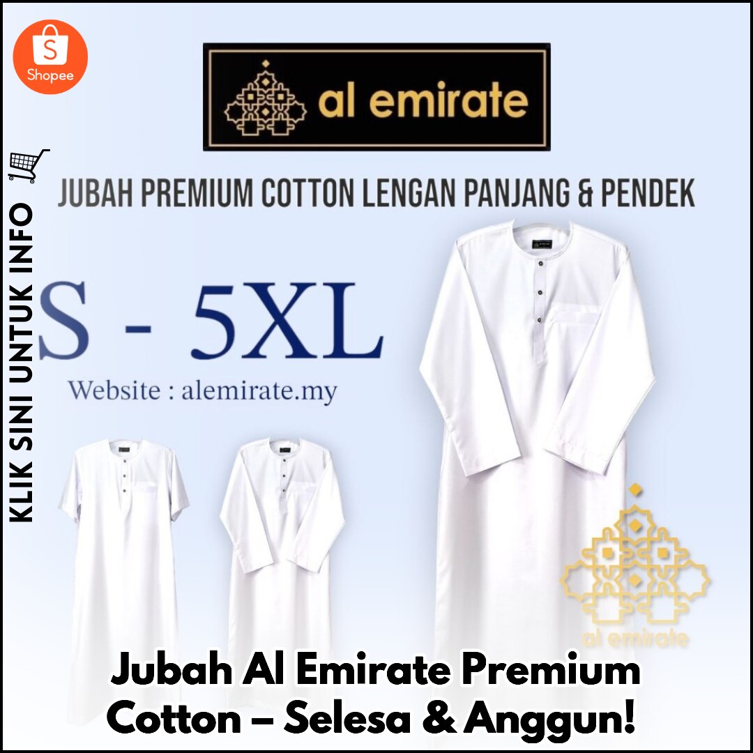 Jubah Al Emirate Premium Cotton – Selesa & Anggun!