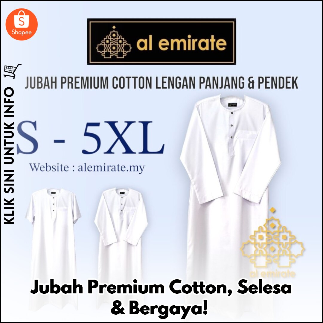 Jubah Premium Cotton, Selesa & Bergaya!