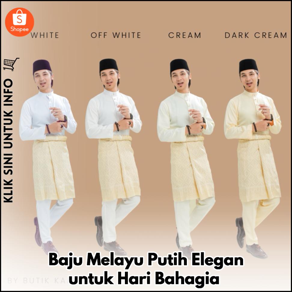 Baju Melayu Putih Elegan untuk Hari Bahagia
