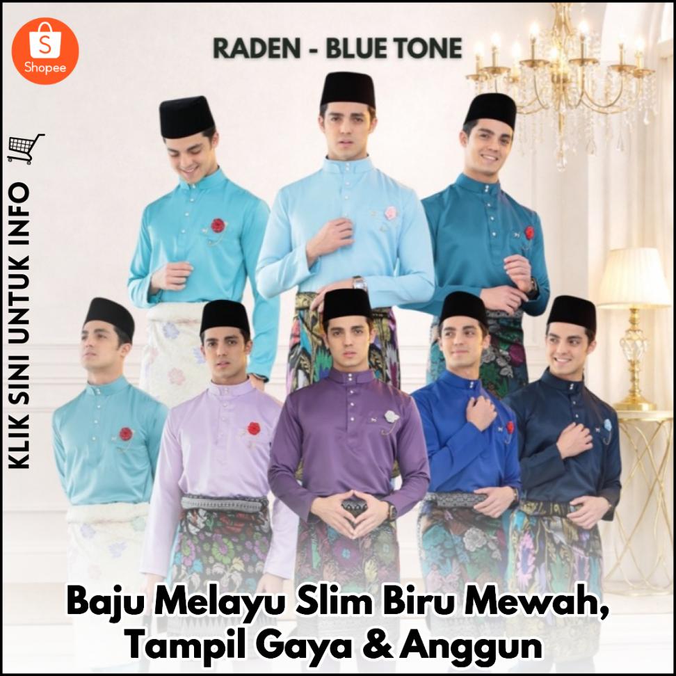 Baju Melayu Slim Biru Mewah, Tampil Gaya & Anggun