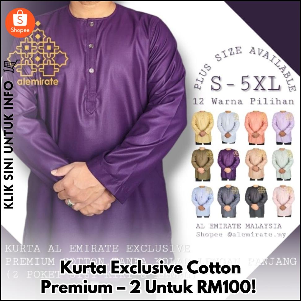 Kurta Exclusive Cotton Premium – 2 Untuk RM100!