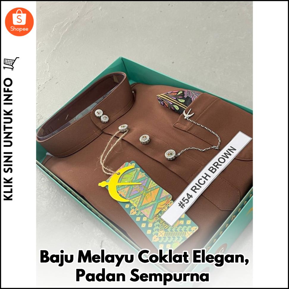 Baju Melayu Coklat Elegan, Padan Sempurna