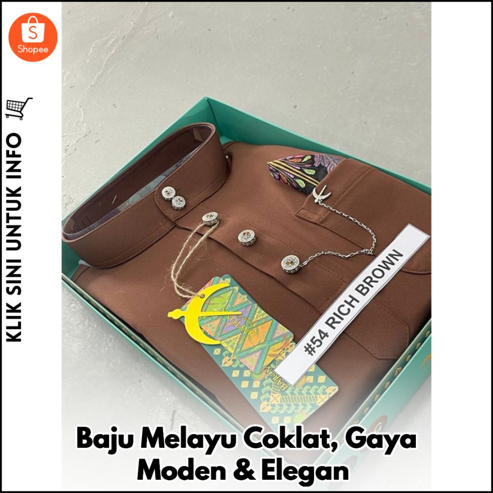 Baju Melayu Coklat Elegan, Padan Sempurna