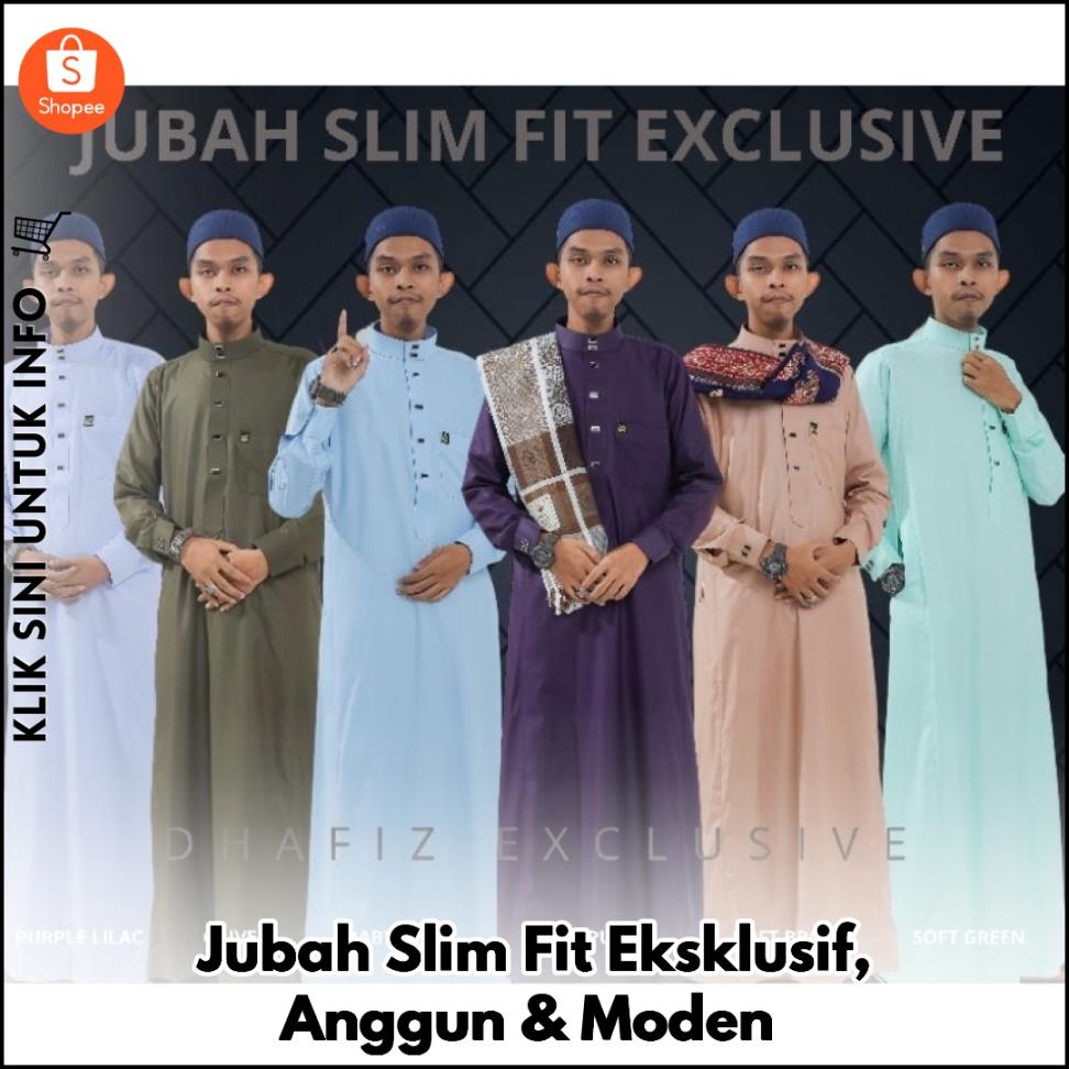 Jubah Slim Fit Eksklusif, Anggun & Moden