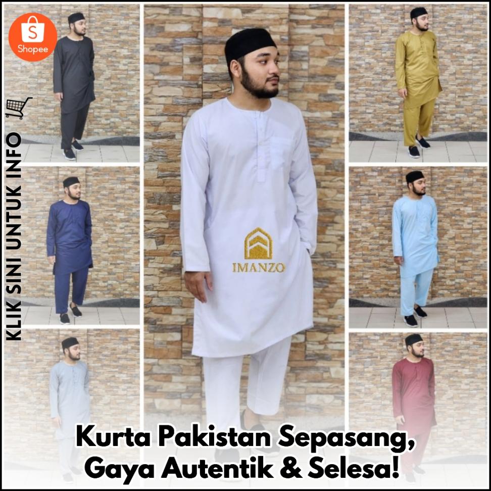 Kurta Pakistan Sepasang, Gaya Autentik & Selesa!