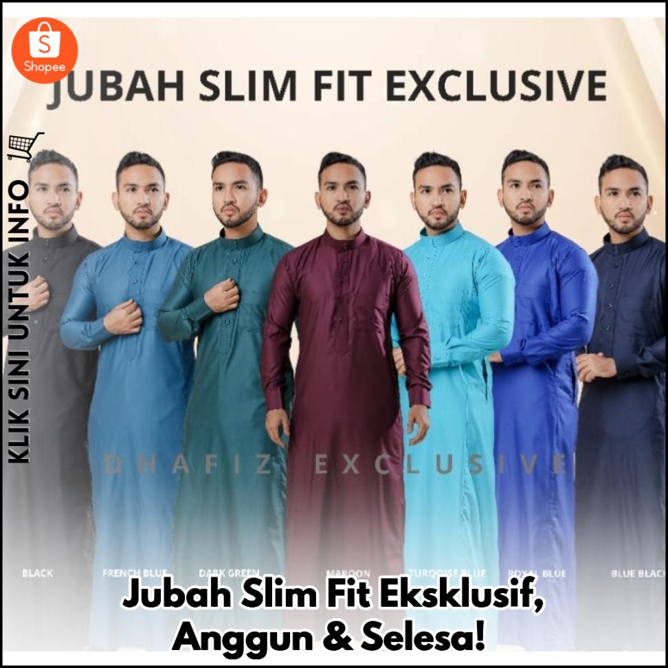 Jubah Slim Fit Eksklusif, Anggun & Selesa!