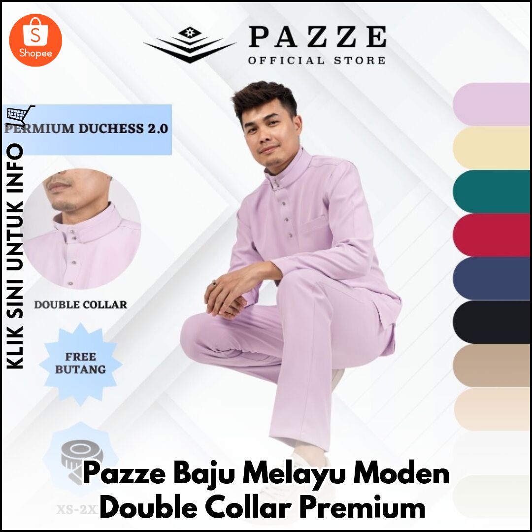 Pazze Baju Melayu Moden Double Collar Premium