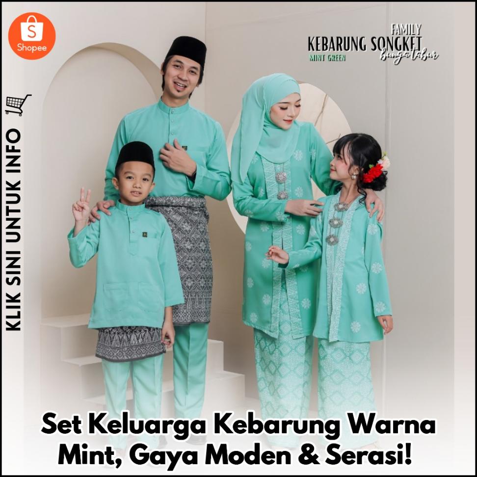 Set Keluarga Kebarung Warna Mint Yang Moden & Comel!
