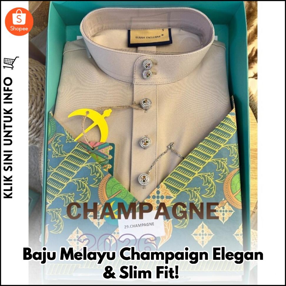 Baju Melayu Champaign Elegan & Slim Fit!