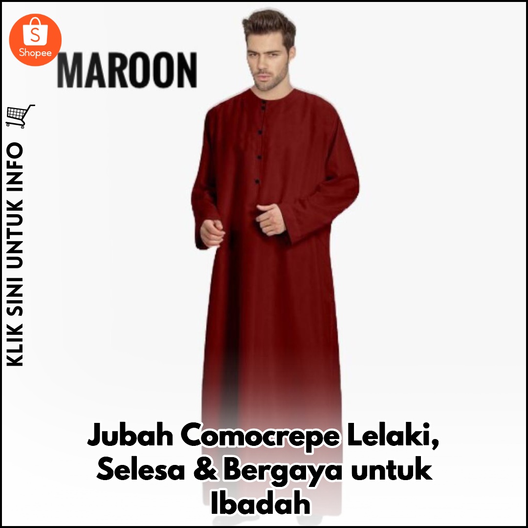 Jubah Comocrepe Lelaki, Selesa & Bergaya untuk Ibadah