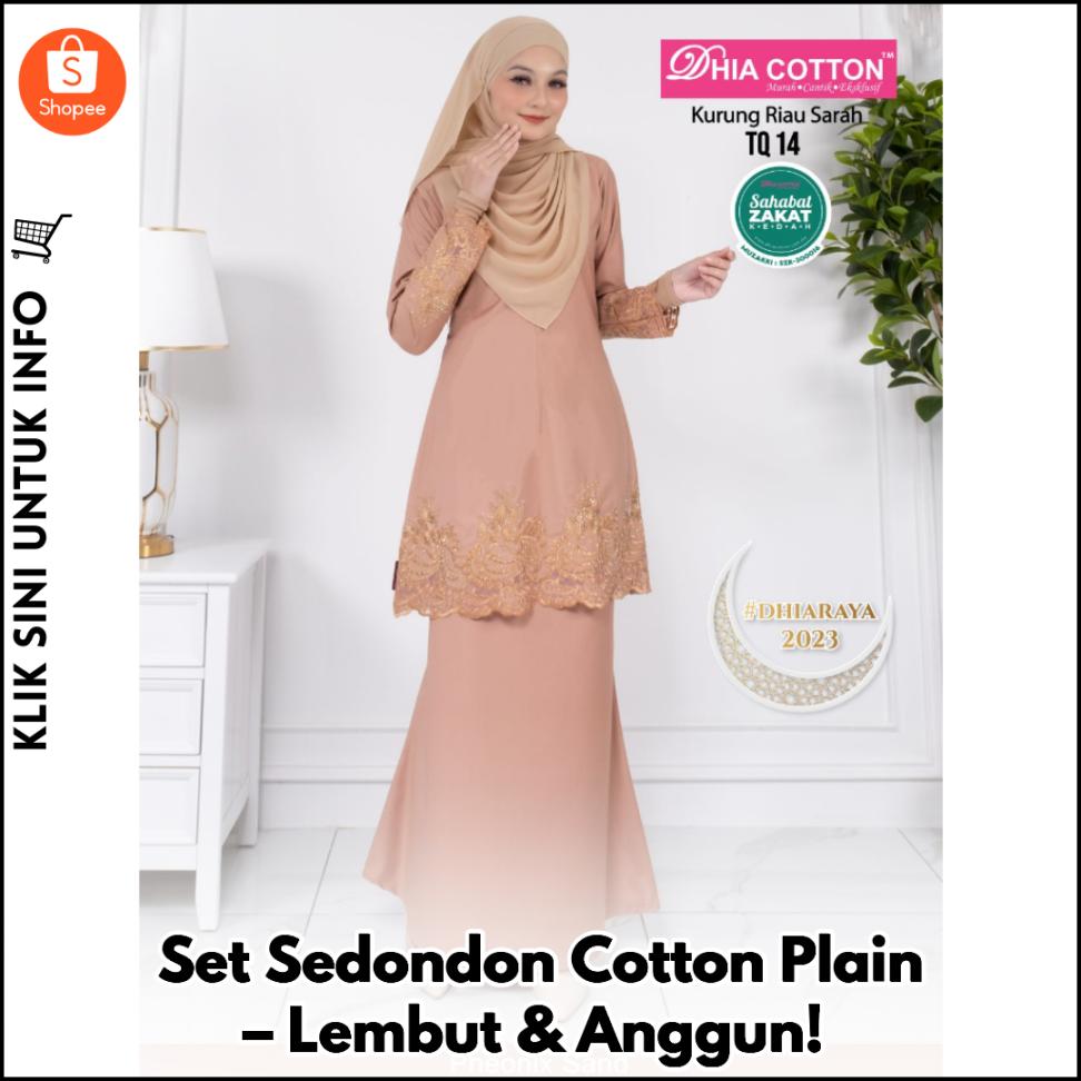 Set Sedondon Cotton Plain – Lembut & Anggun!
