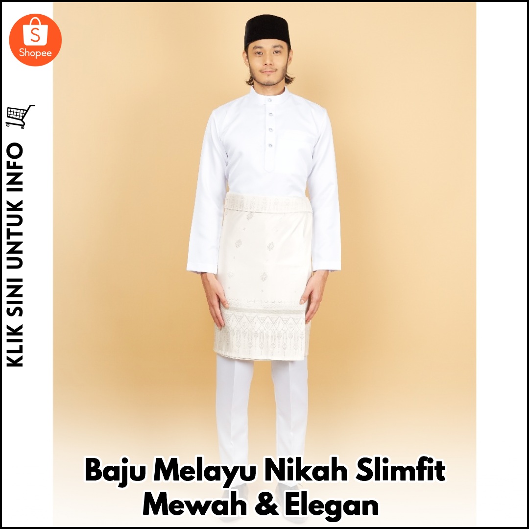 Baju Melayu Nikah Slimfit Mewah & Elegan